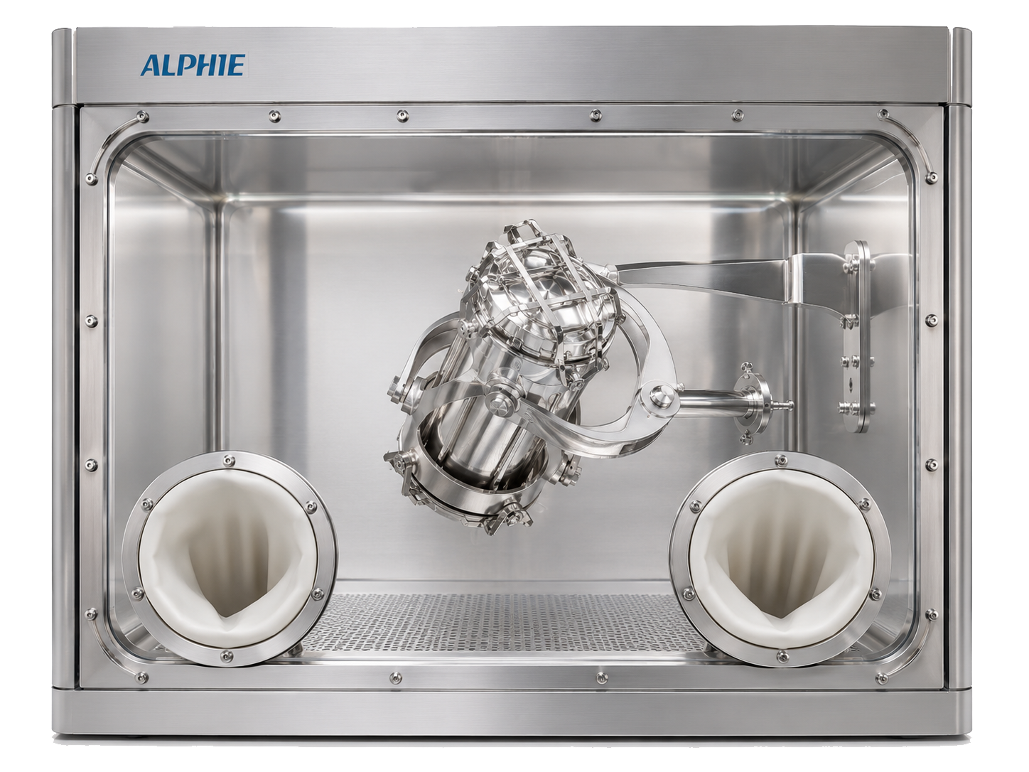 Example of an Alphie blender integrated into a glovebox enclosure