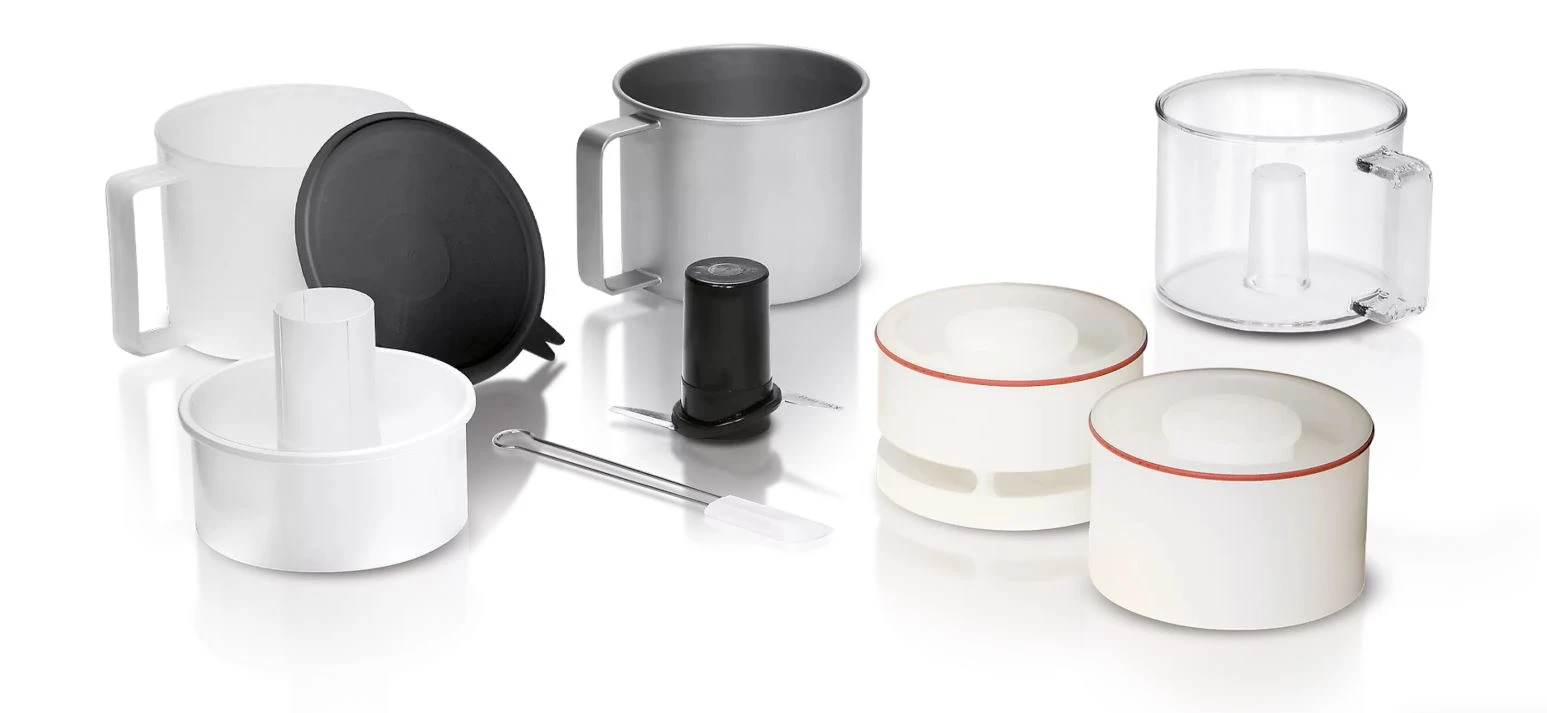 GM 200 grinding containers, lids and knives