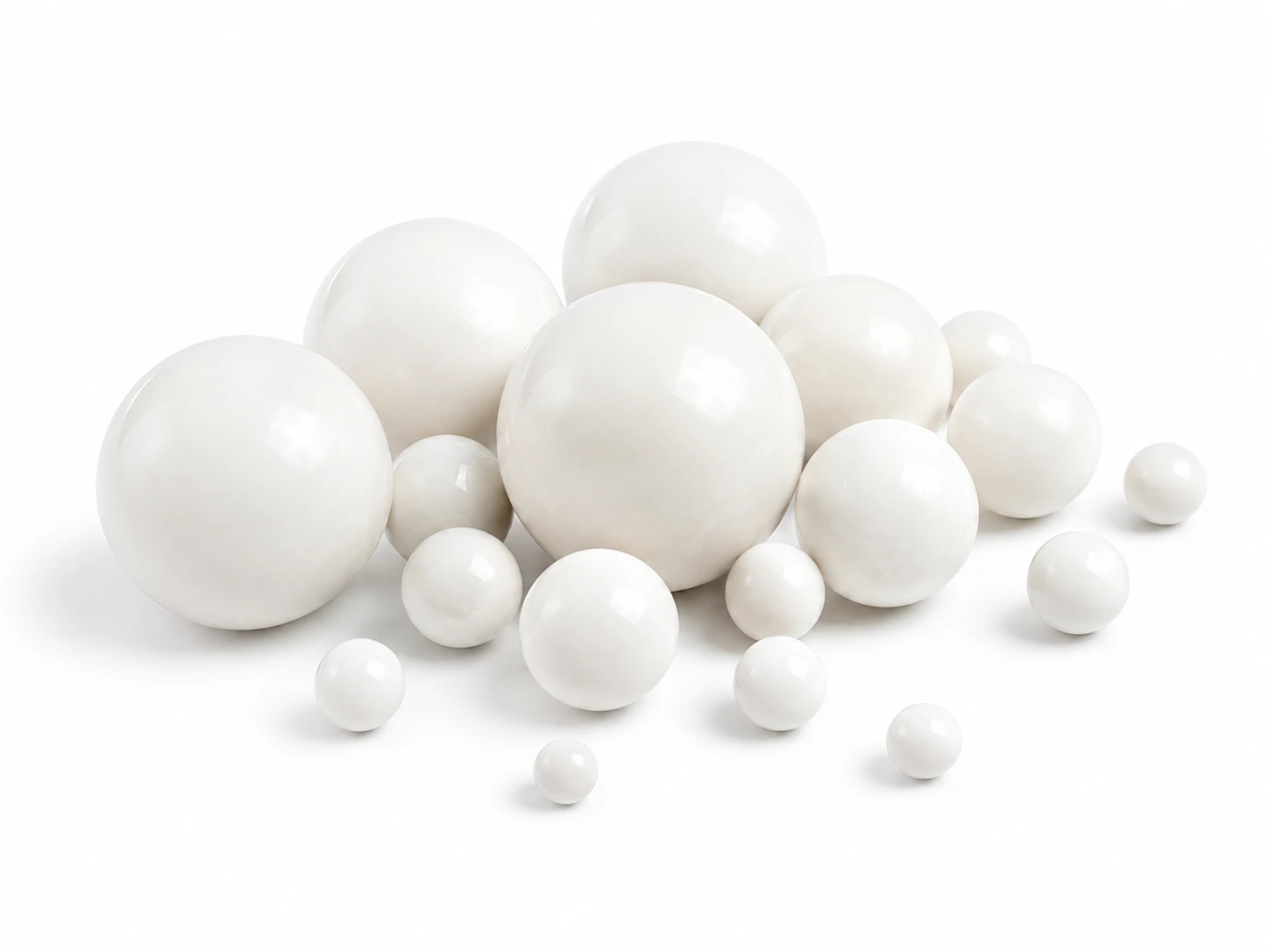 White zirconium oxide grinding balls