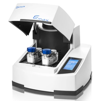 Emax high energy ball mill open with two grinding jars