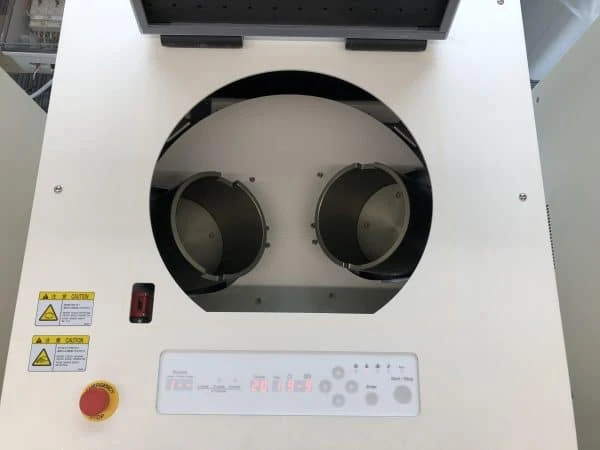 SK-1100TV planetary centrifugal mixer with the cover open