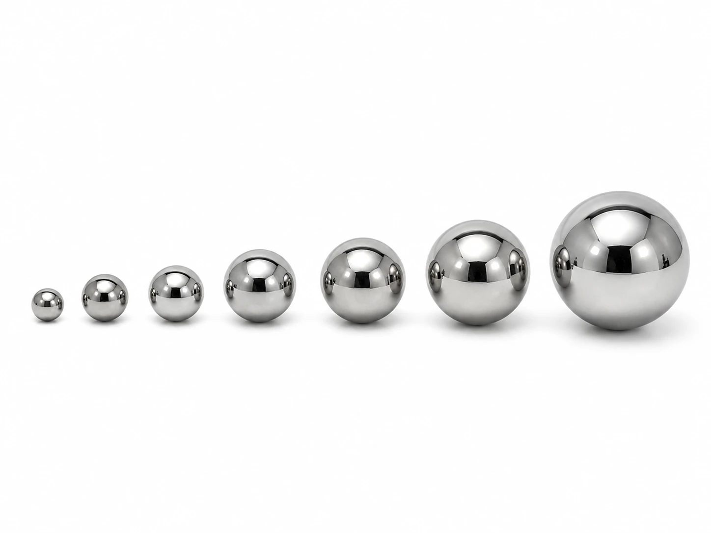 Stainless steel balls graded from small to large