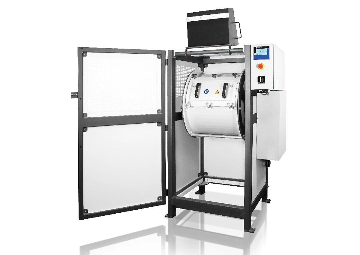 TM 500 drum mill with the door open