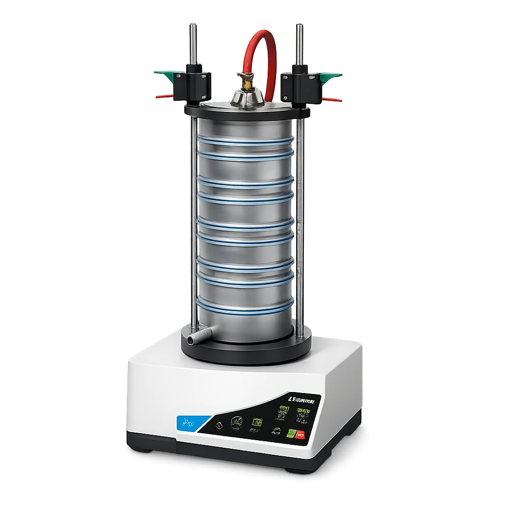 AS 200 sieve shaker set up for wet sieving