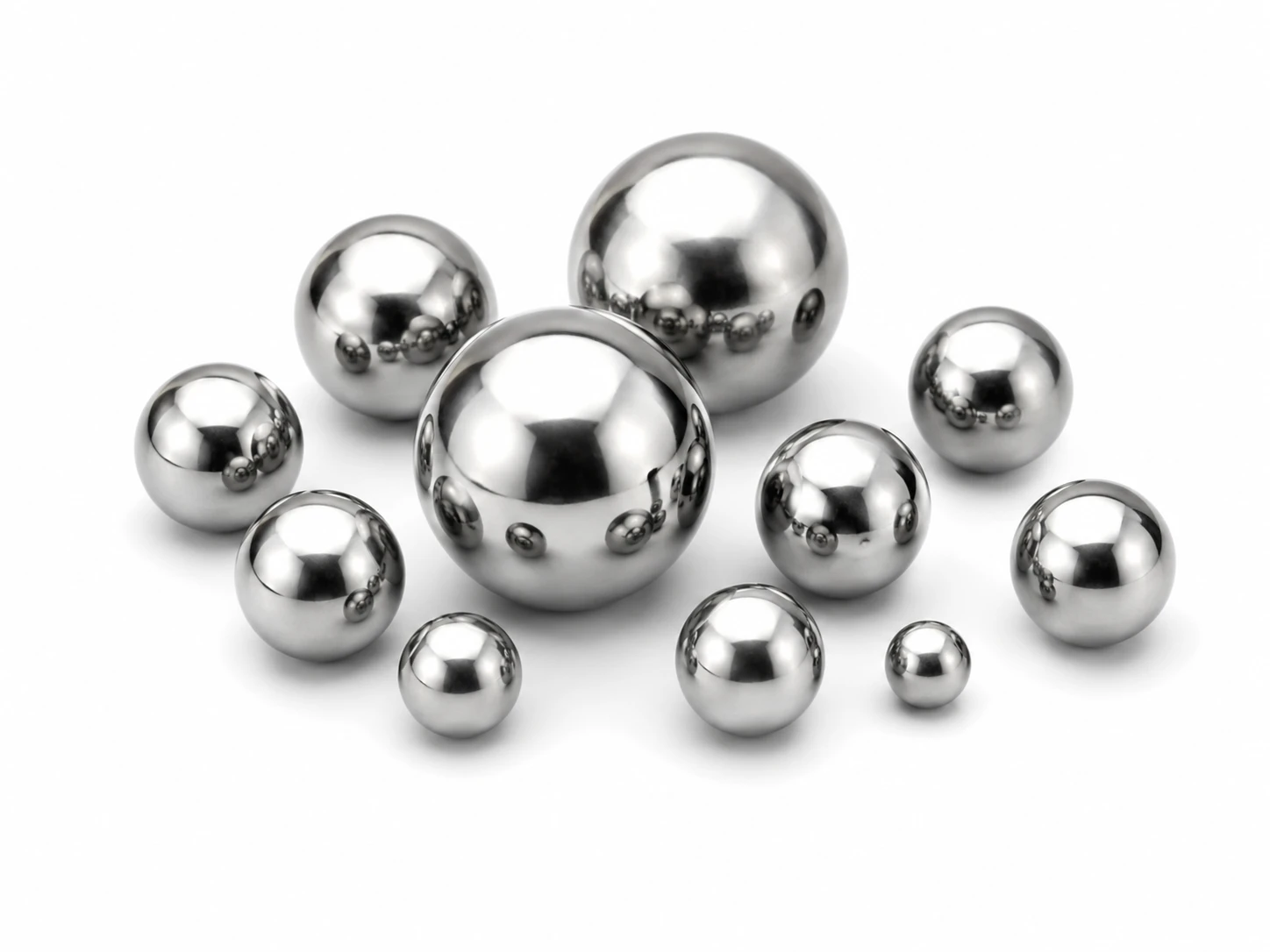 Stainless steel grinding balls in assorted sizes