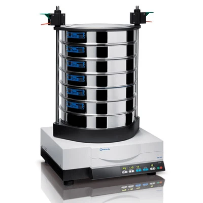 AS 400 Control sieve shaker with a large-diameter sieve stack