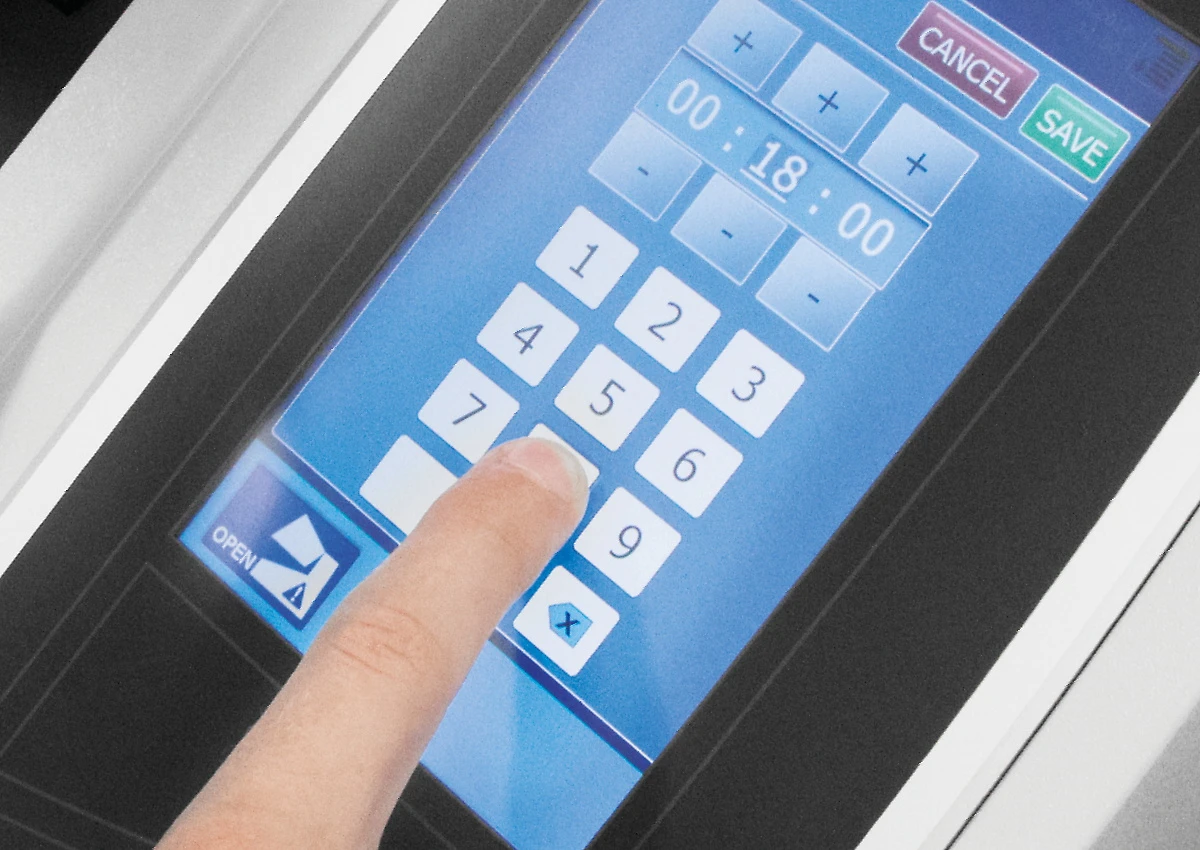Operating the Emax high energy ball mill touchscreen