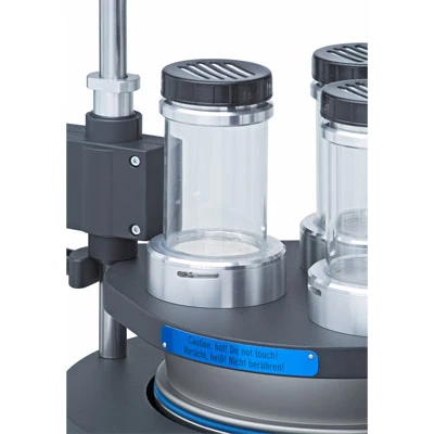 Close-up of drying containers on the TG 200 fluid bed dryer