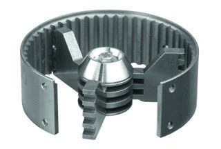 Three-arm hammer rotor and grooved stator