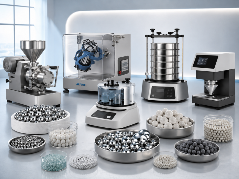 Laboratory processing equipment and grinding media
