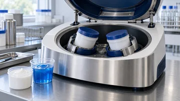 Fluid mixing & degassing processing illustration