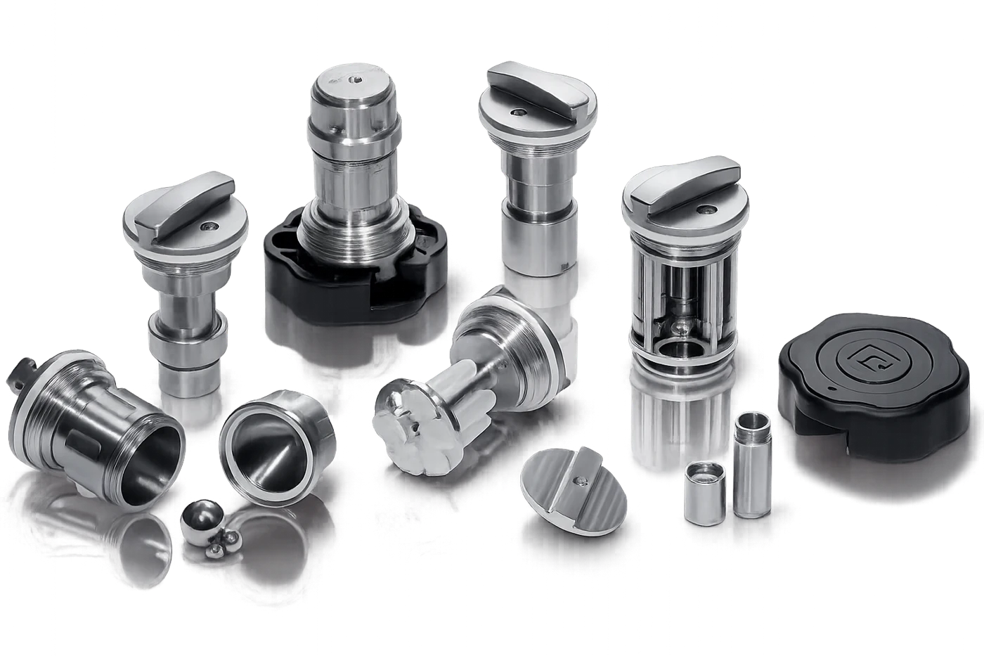 Screw-top jars, balls and adapters