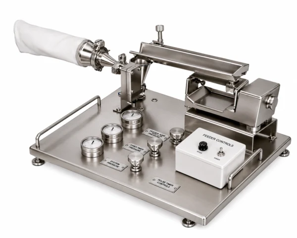 Laboratory jet mill illustrating the fine-grinding technology
