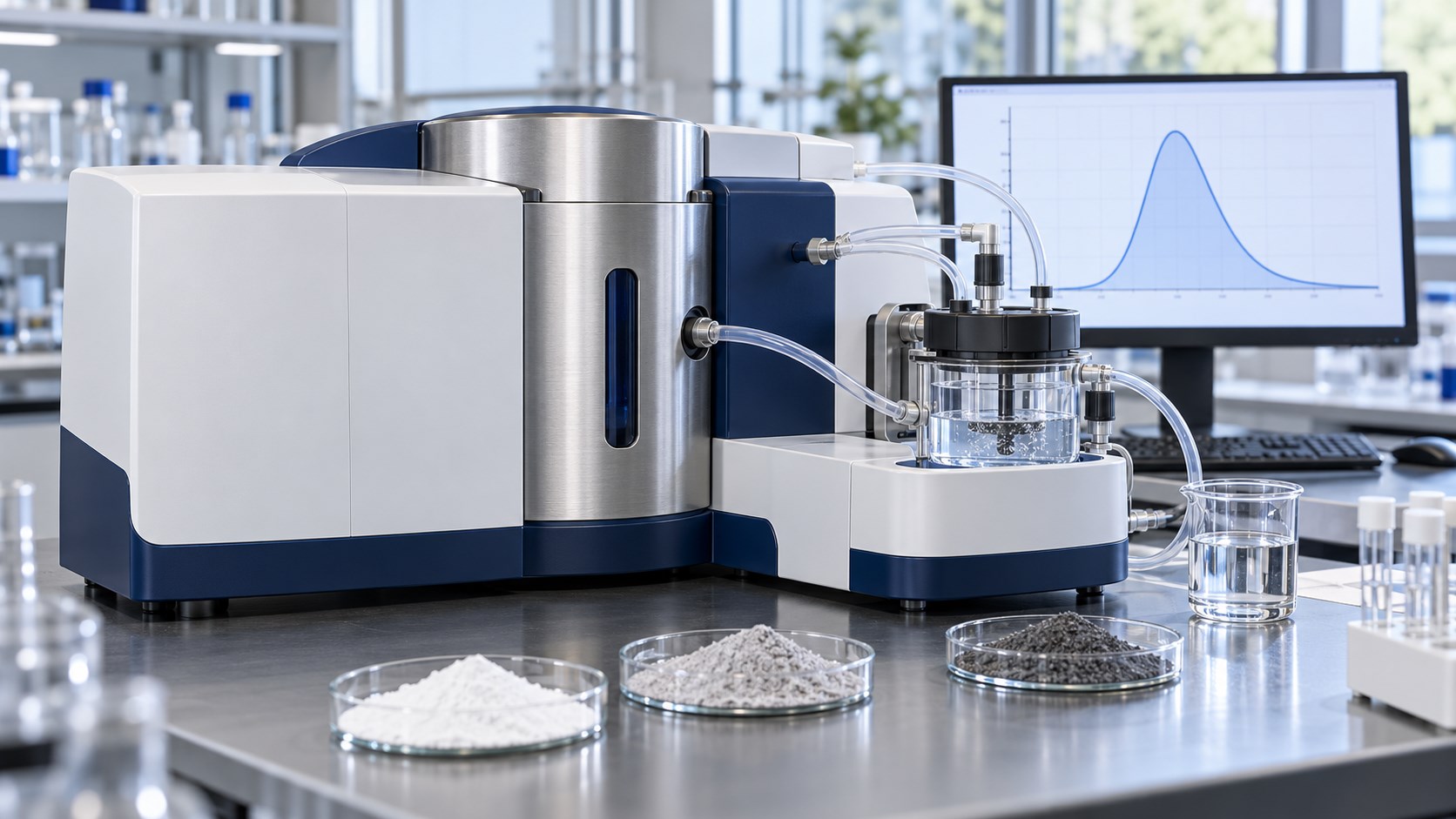 Particle size analyzer with a sample dispersion module